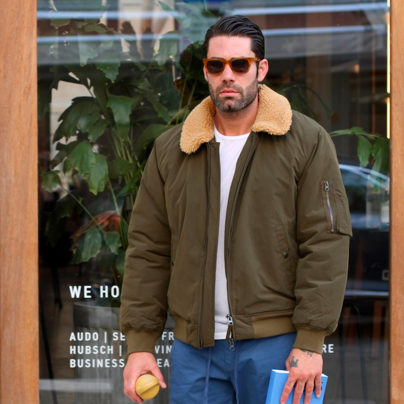 MEN WOVEN DOE - DARK OLIVE JACKET