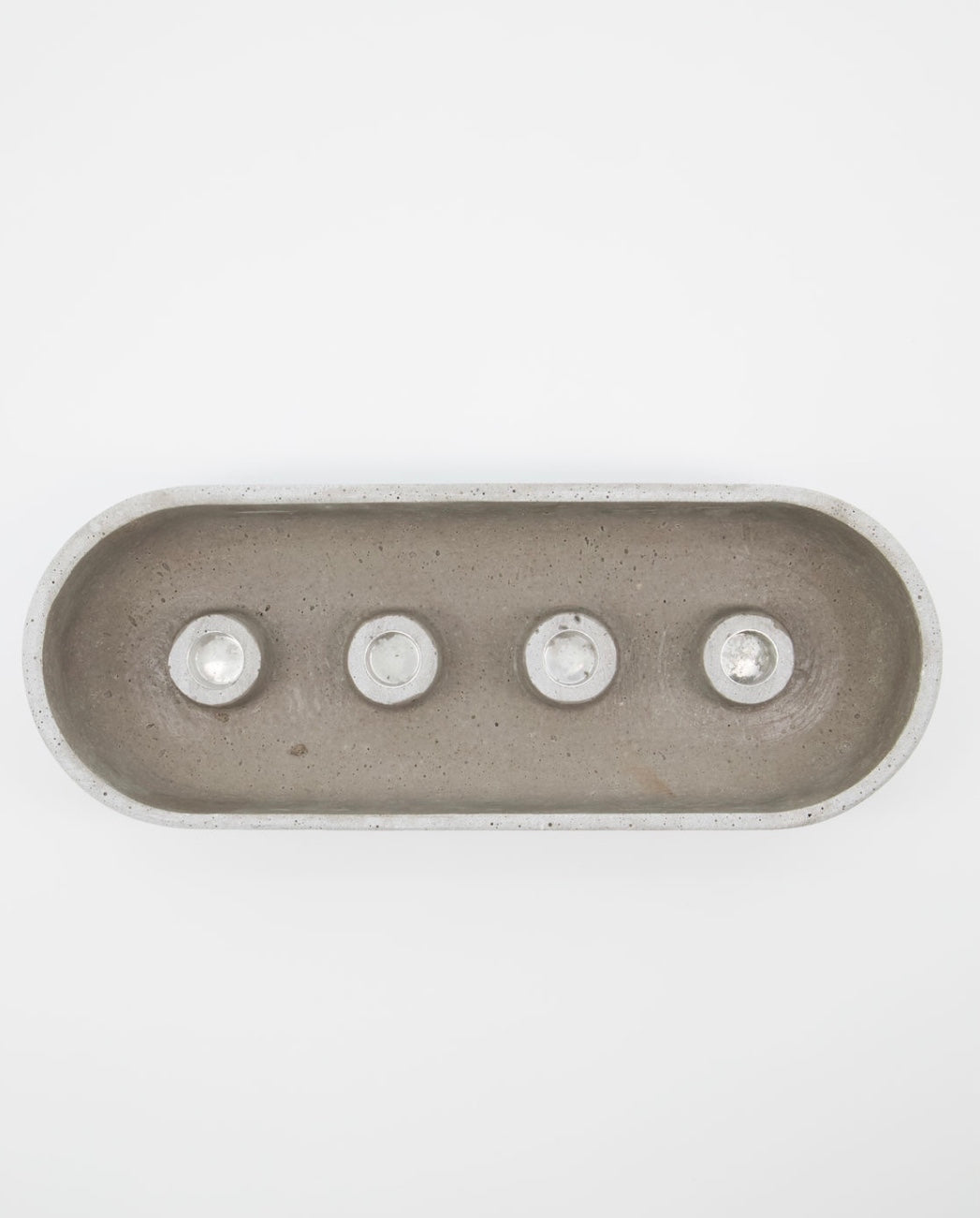 CANDLE HOLDER, MARB, GREY, FLAT