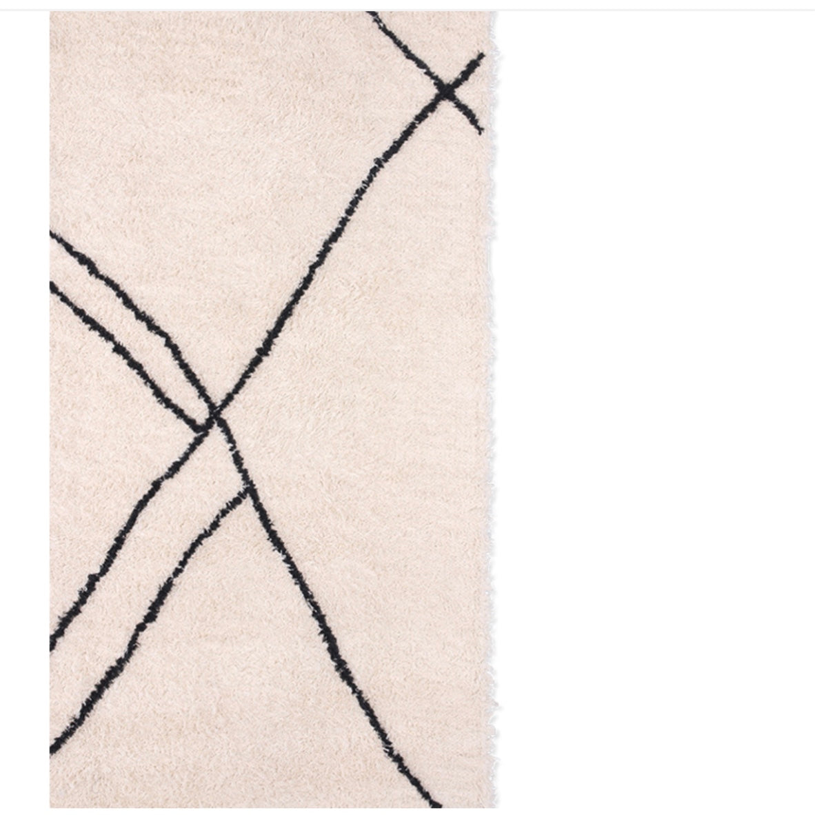 HANDWOVEN ZIGZAG RUG BLACK/WHITE (150X240)