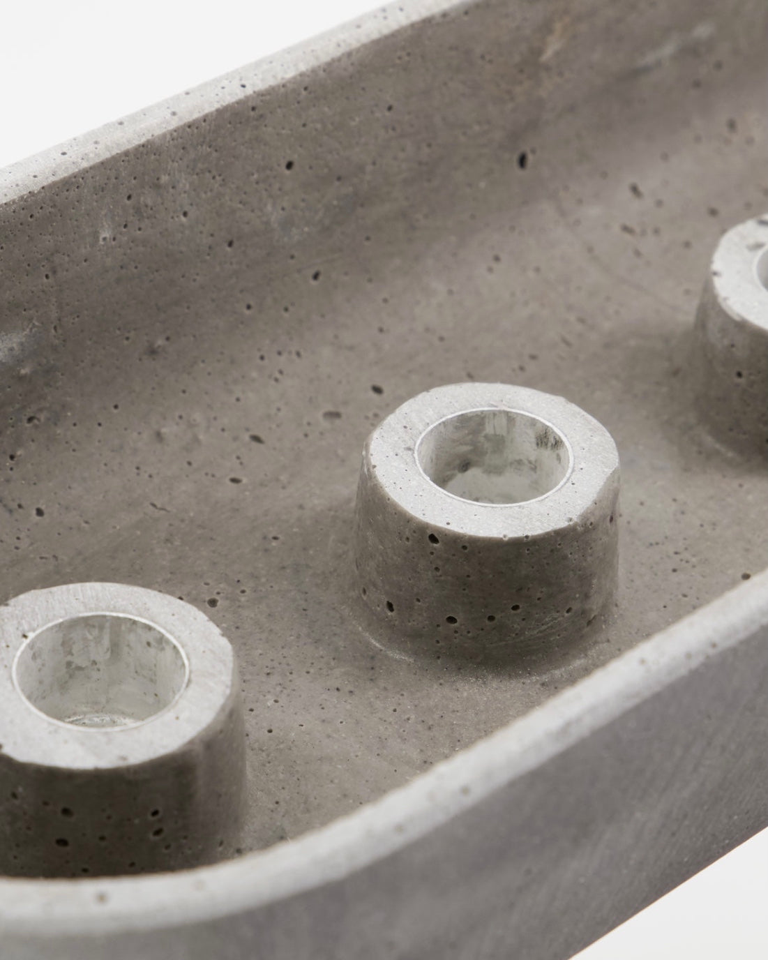 CANDLE HOLDER, MARB, GREY, FLAT