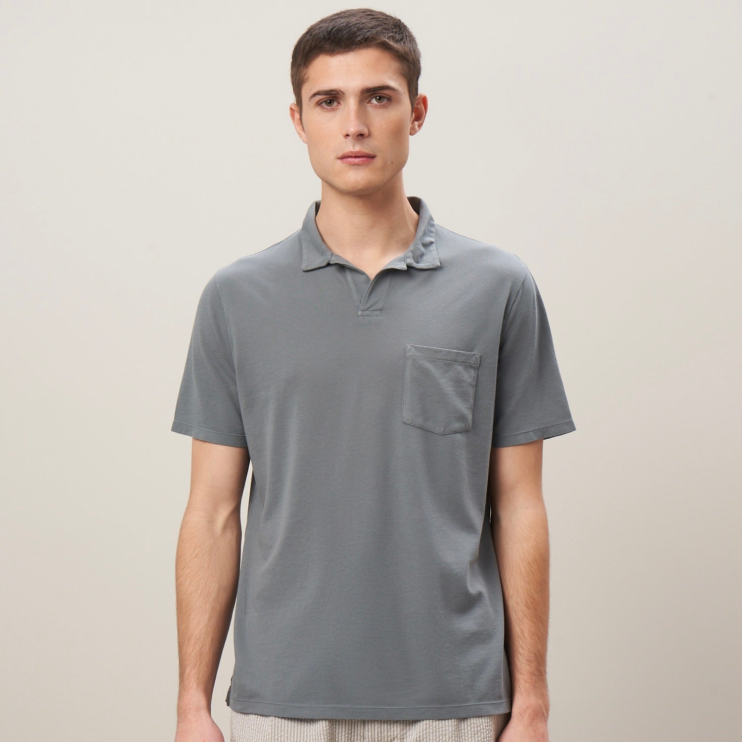 MEN KNITTED POLO - PIQUE - OLIVE