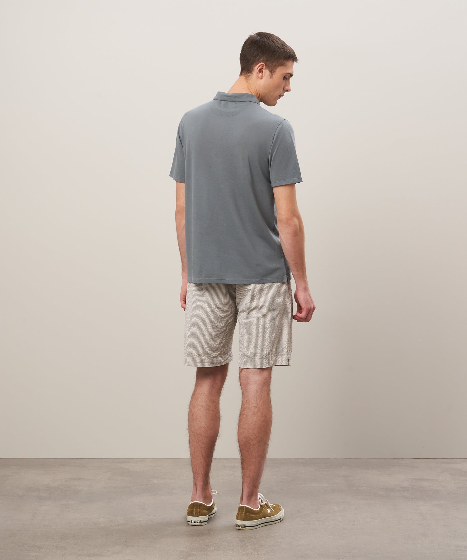 MEN KNITTED POLO - PIQUE - OLIVE