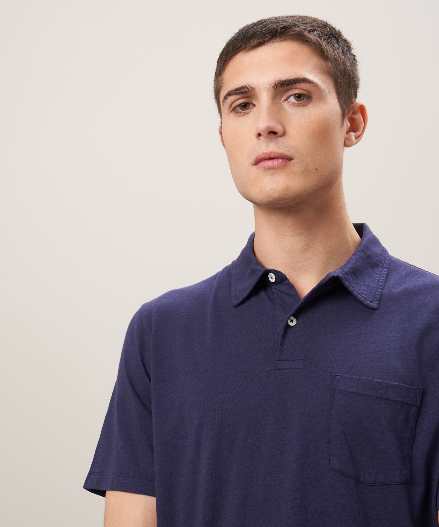 MEN KNITTED POLO-PIQUE POLO-NAVY