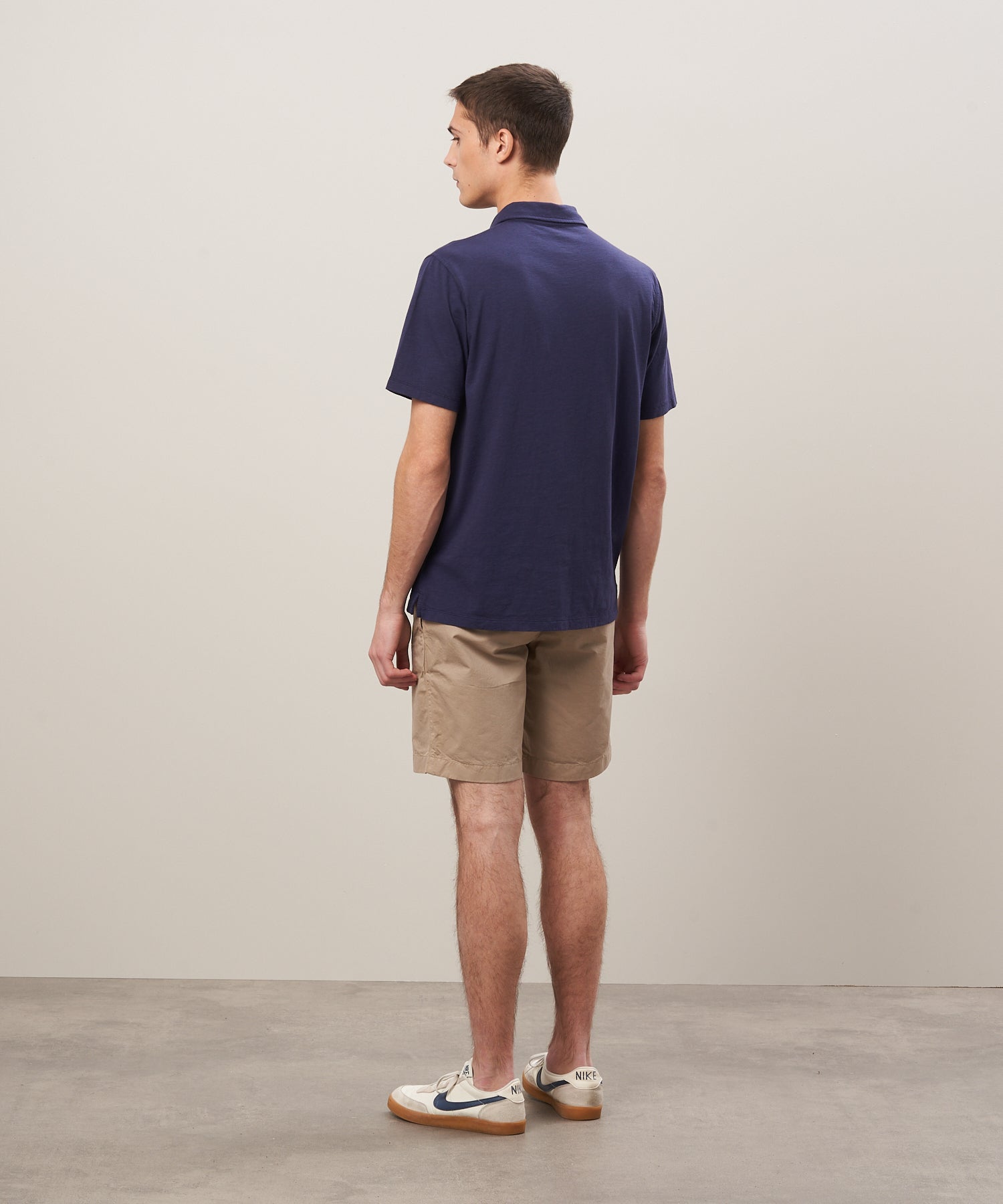 MEN KNITTED POLO - PIQUE - NAVY