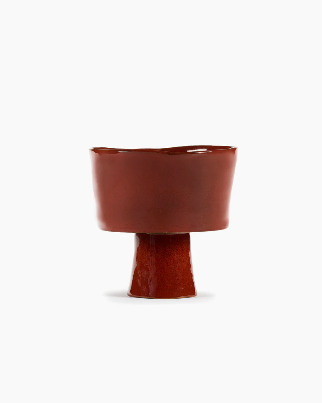 HIGH BOWL ON FOOT VENETIAN RED LA MERE