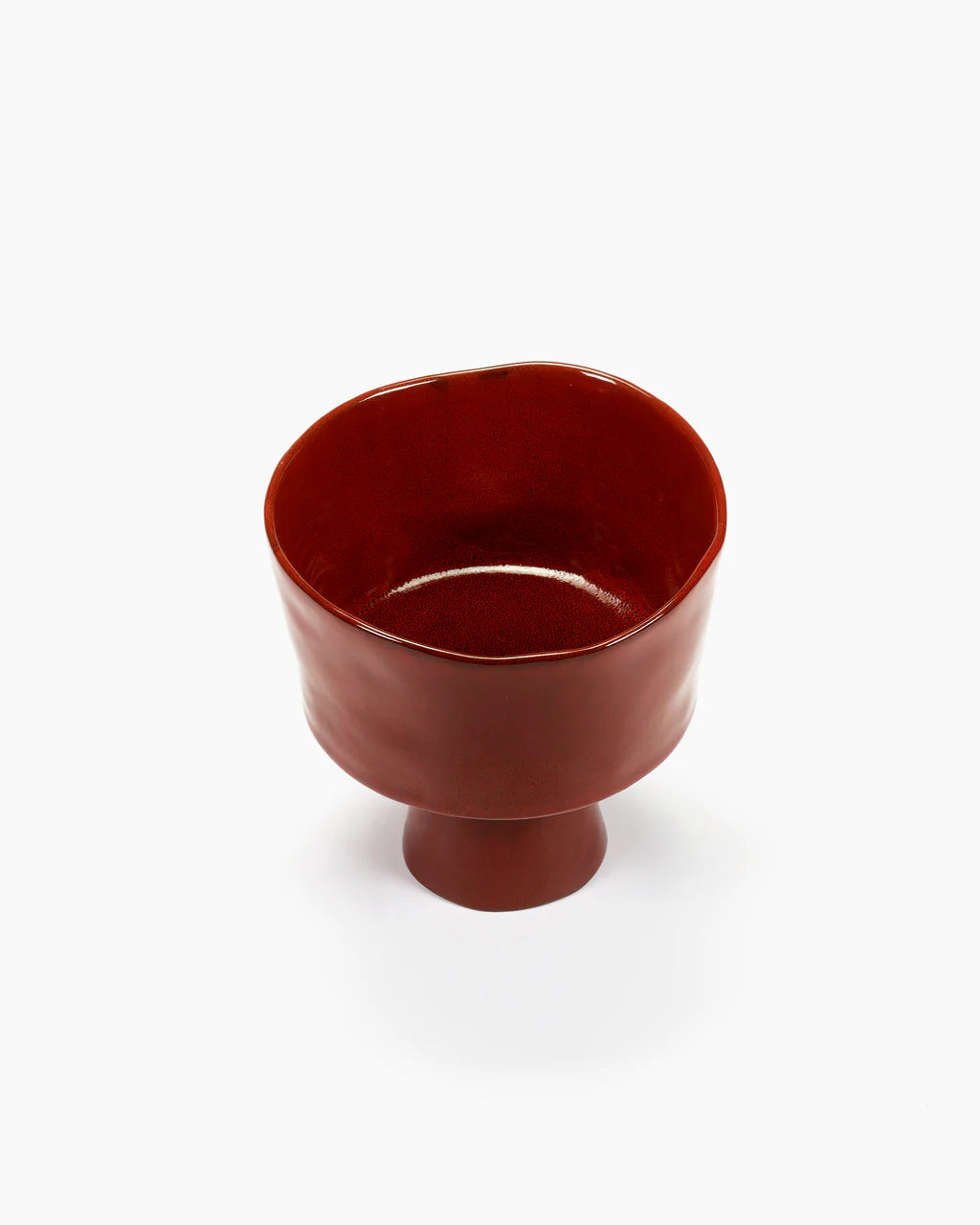 HIGH BOWL ON FOOT VENETIAN RED LA MERE