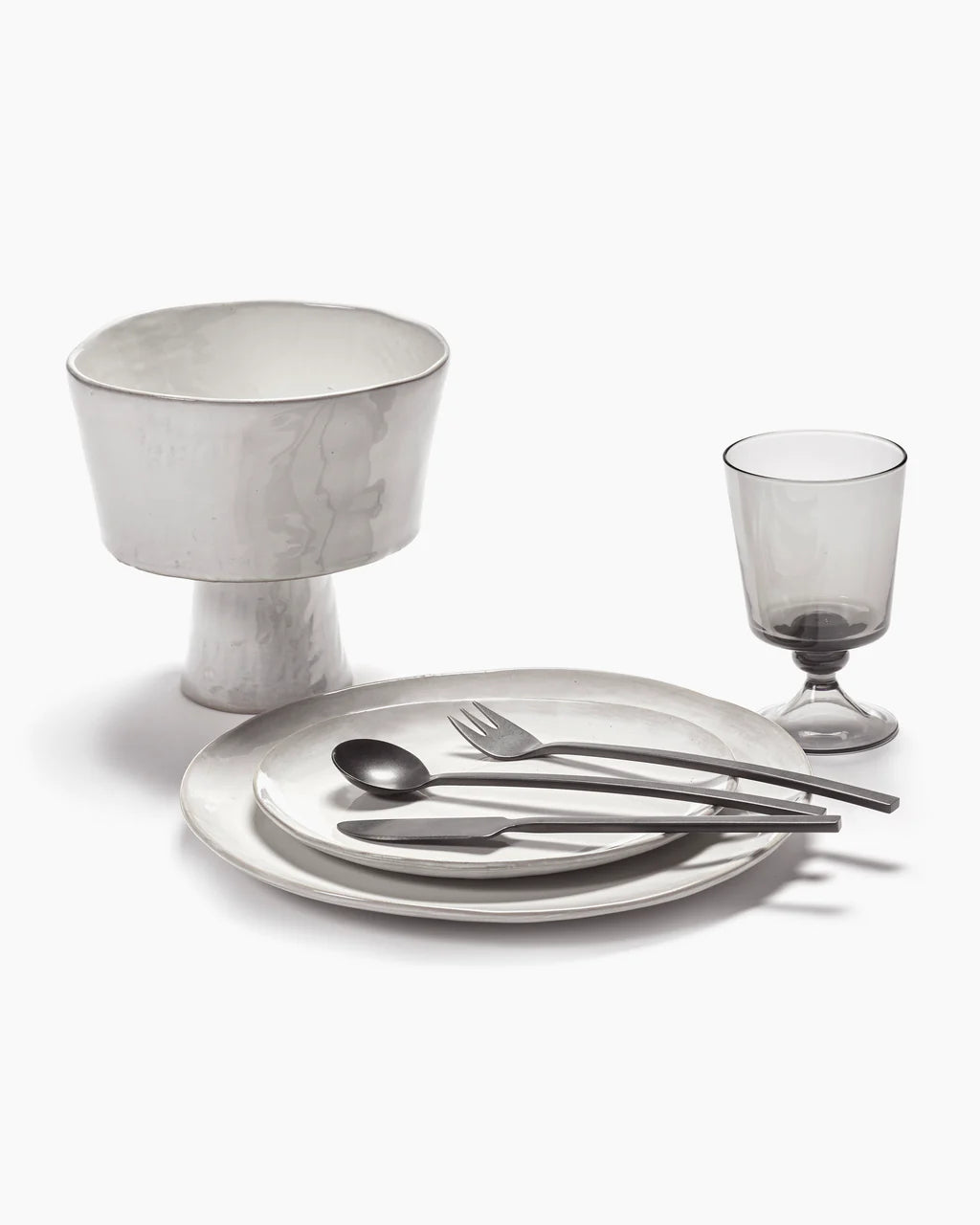 HIGH BOWL ON FOOT VENETIAN OFF WHITE LA MERE