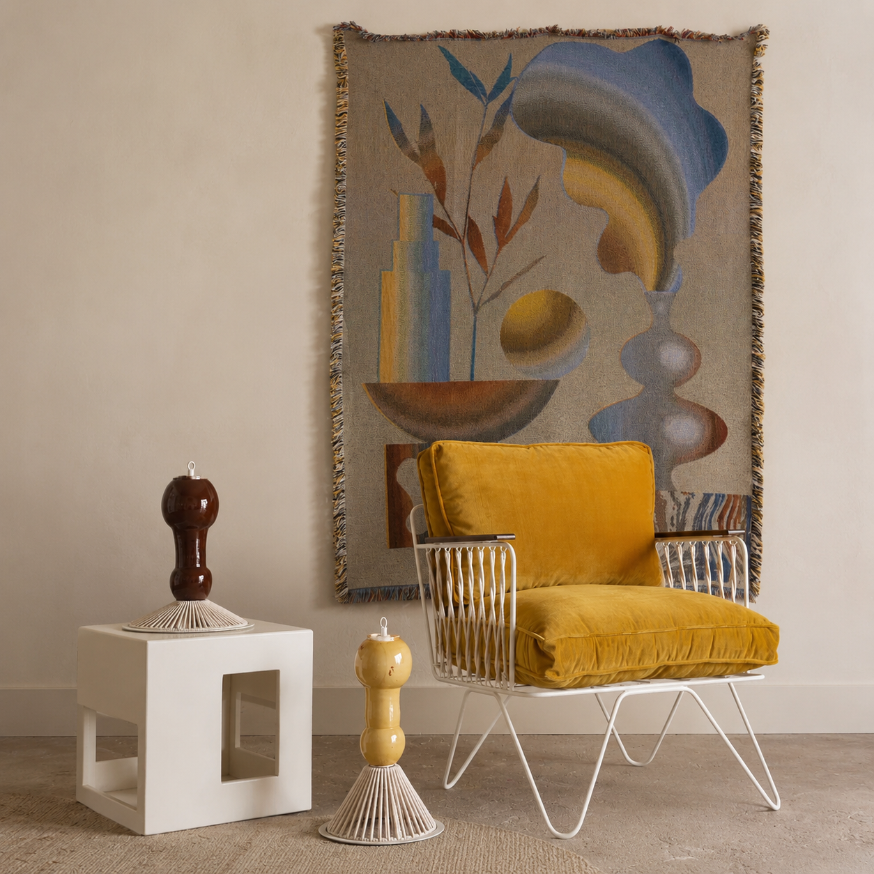 VELVET CROISETTE ARMCHAIR | YELLOW - Available 20/08