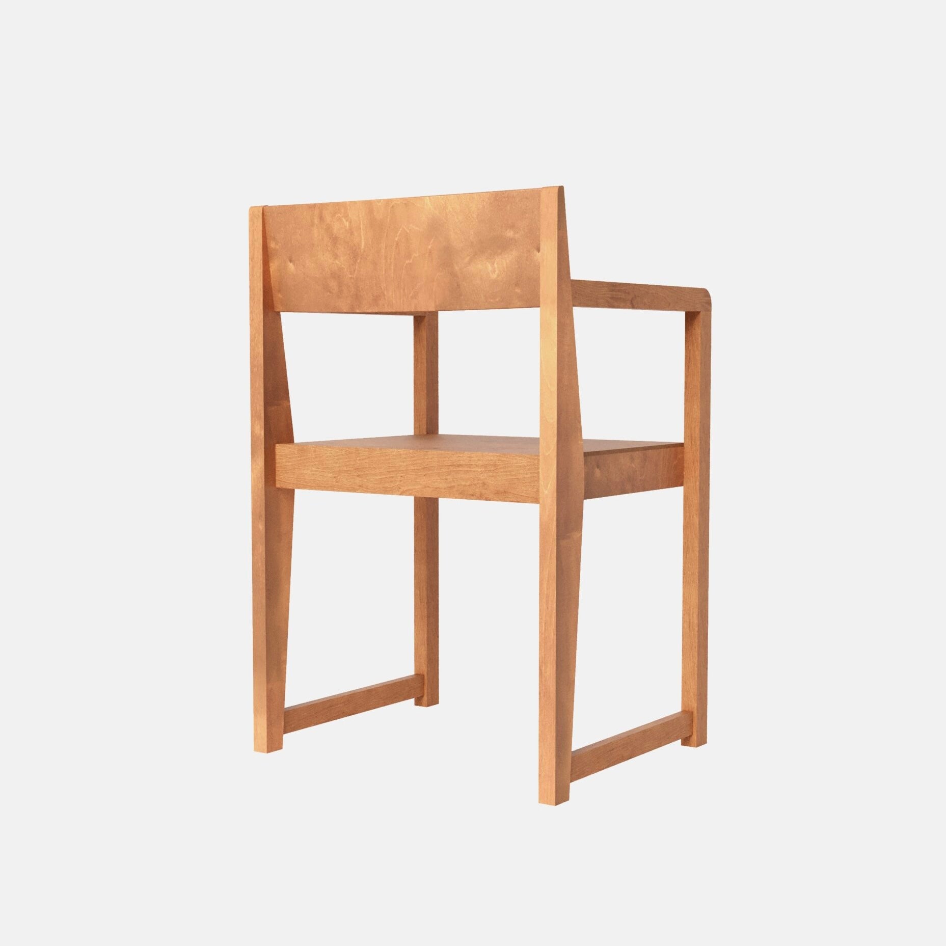 ARMREST CHAIR 01 – WARM BROWN BIRCH - ON ORDER