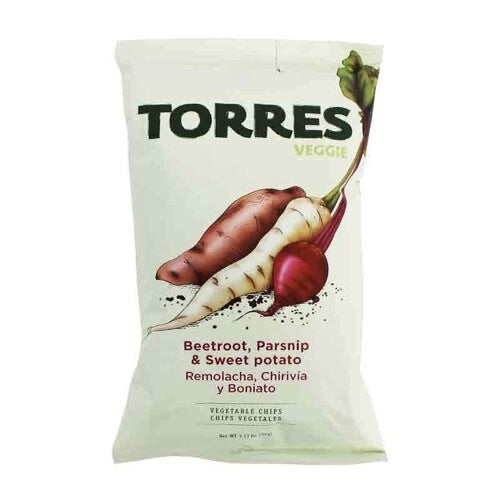 TORRES POTATO CHIPS BEETROOT, PARNSNIP & SWEET POTATO