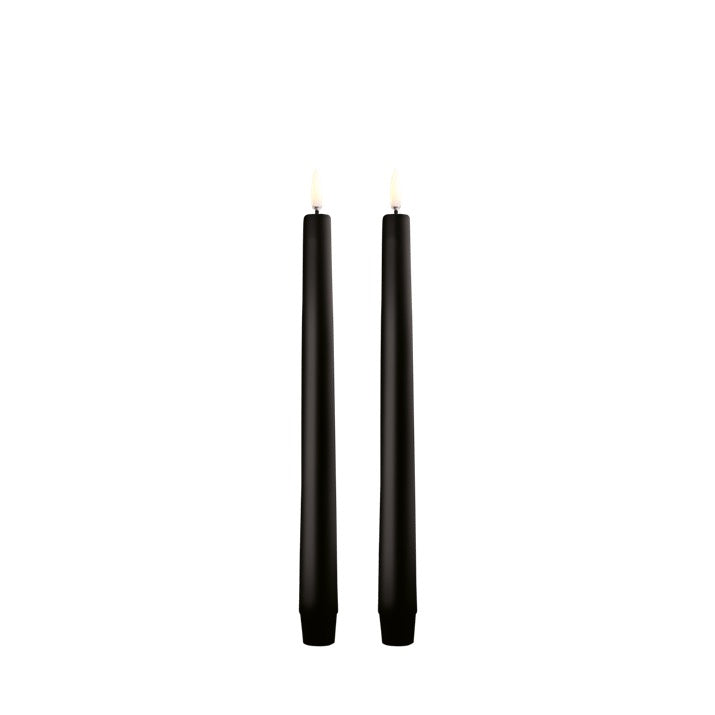 CLASSIC LED TAPER CANDLES BLACK | 2.3 x 25 CM | SET OF 2