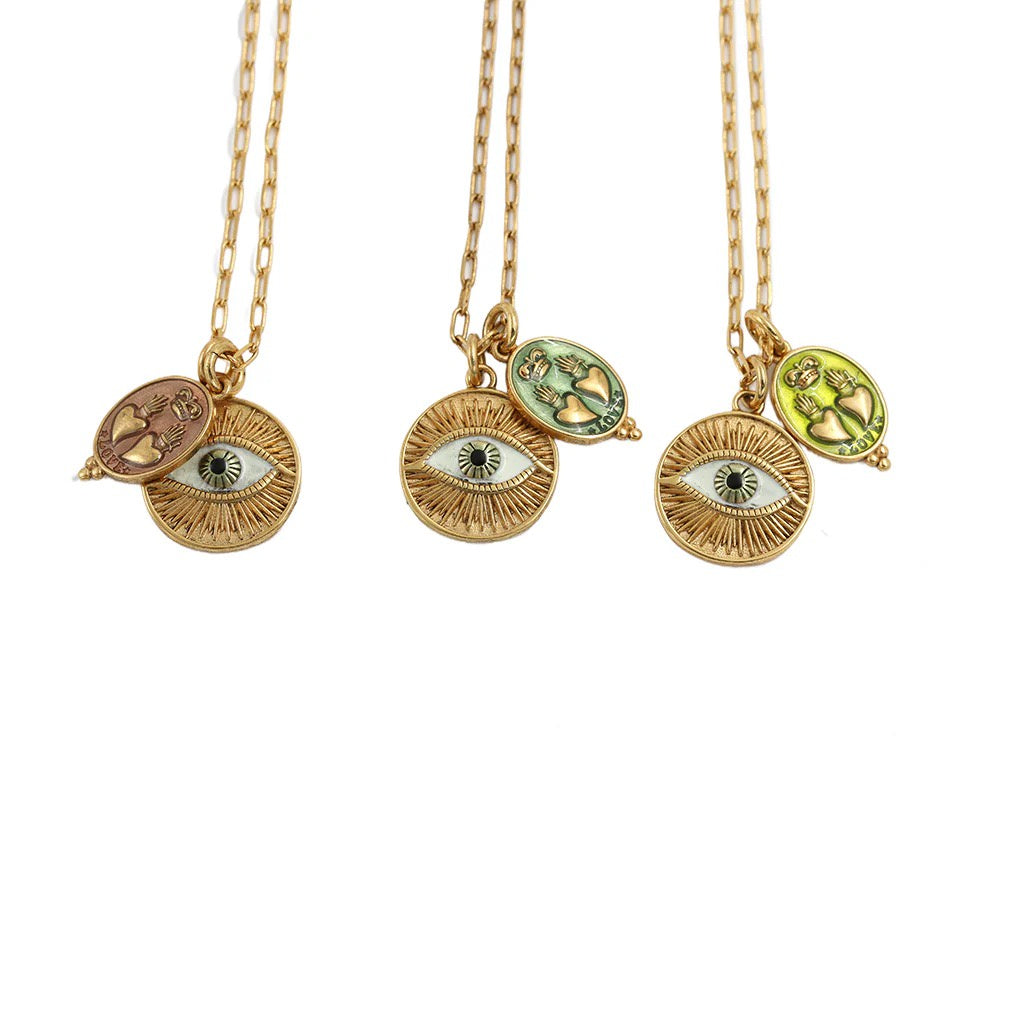 NECKLACE SACHA DOUBLE HEART - EYE