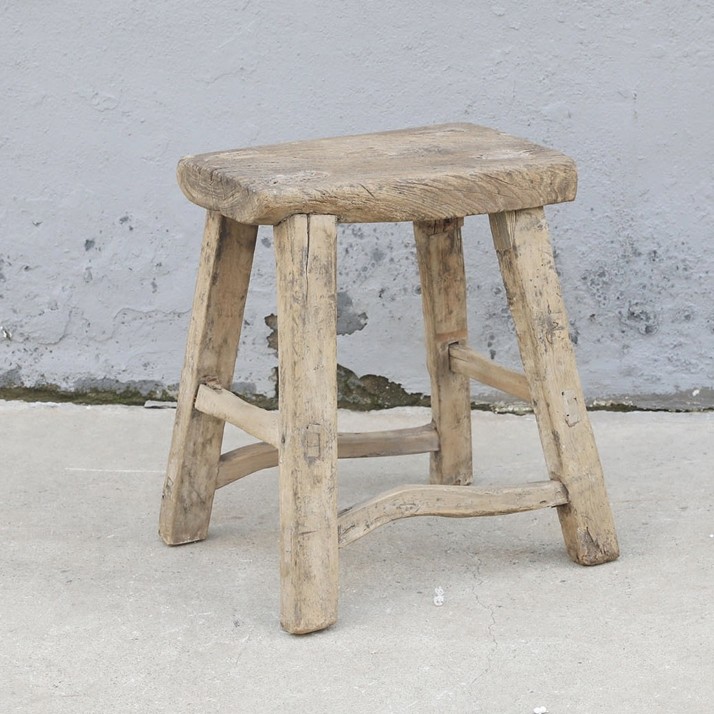 ANTIQUE ELM STOOL