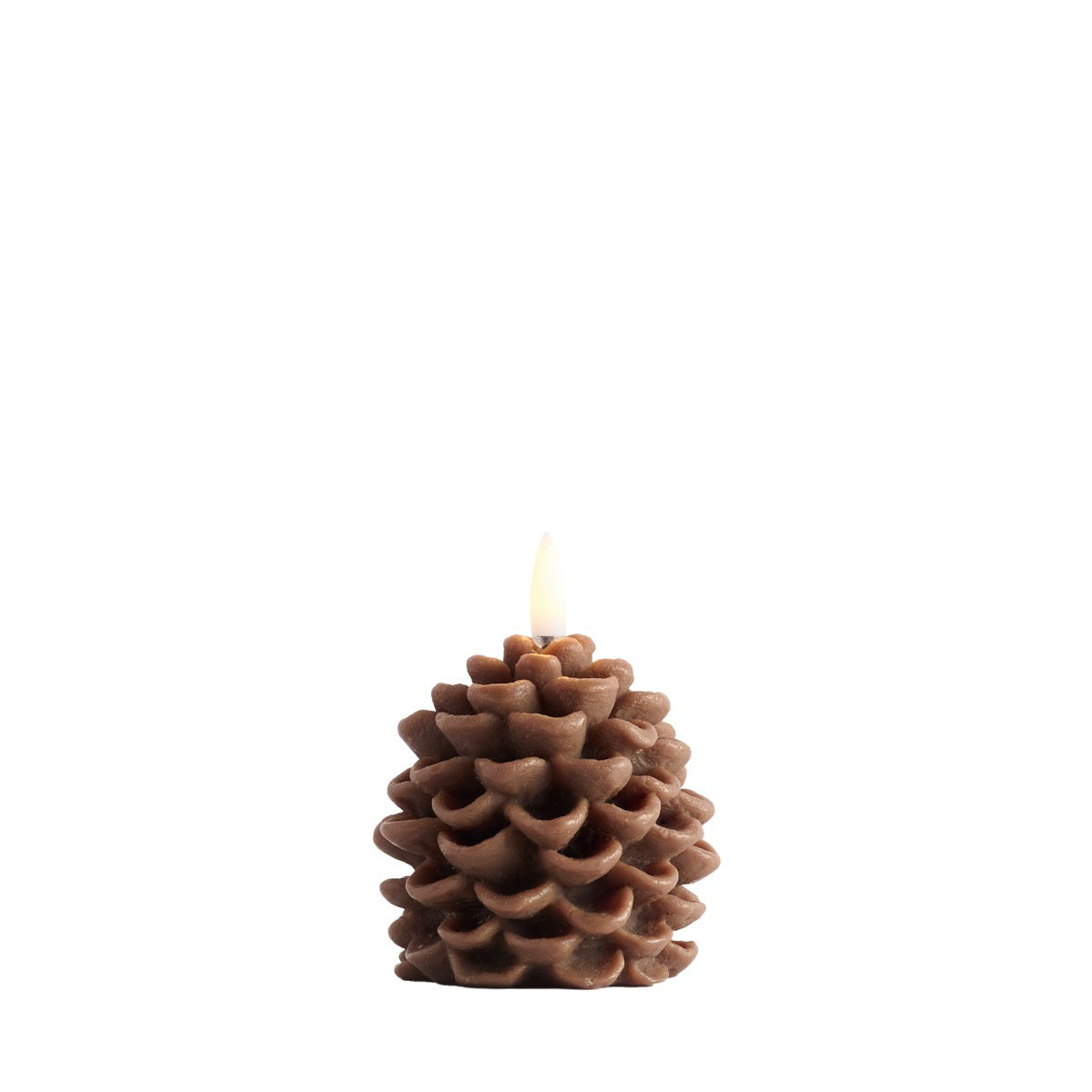 PINE CONE LED CANDLE BROWN | 7 x 7 CM