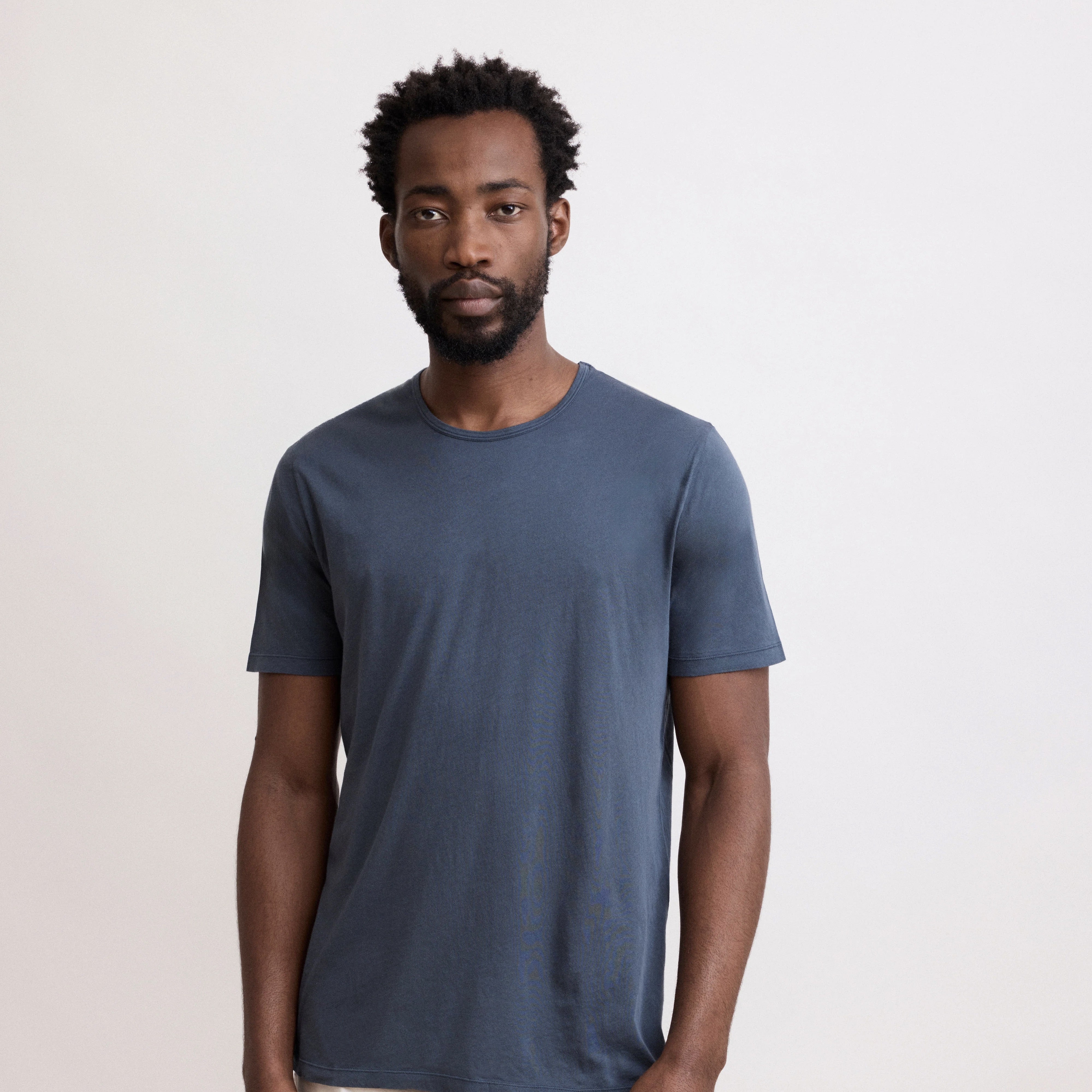 MEN KNITTED T-SHIRT - LIGHT CREW - THUNDER