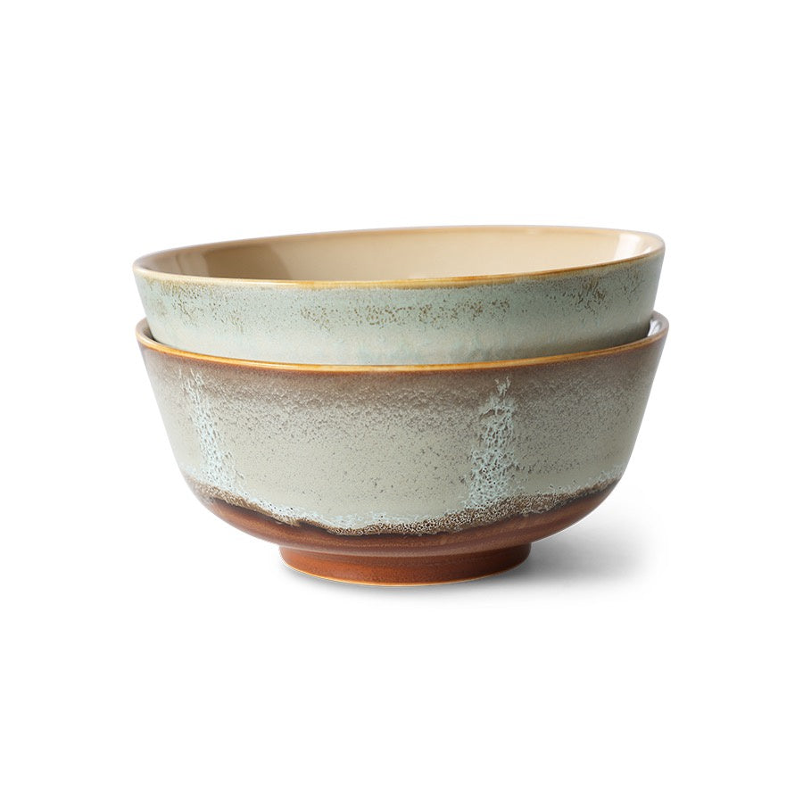 70's CERAMICS RAMEN BOWLS VERGE  -  SET OF 2