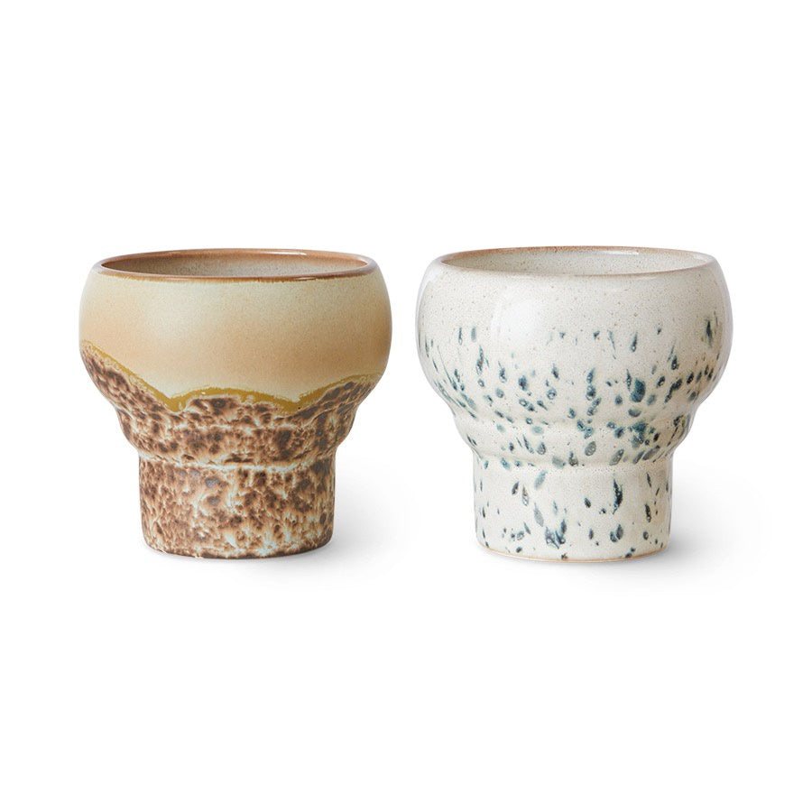 70S CERAMICS:  LUNGO MUGS, CORAL (SET OF 2)