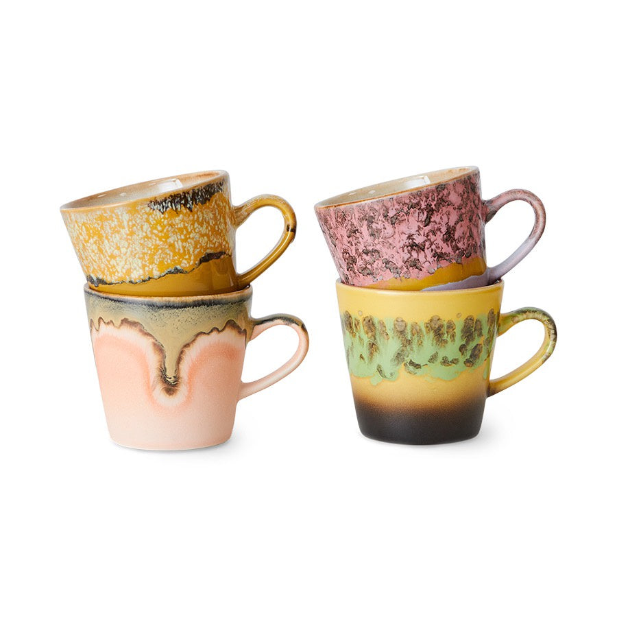 70's CERAMICS AMERICANO MUGS RADIANT - SET OF 4