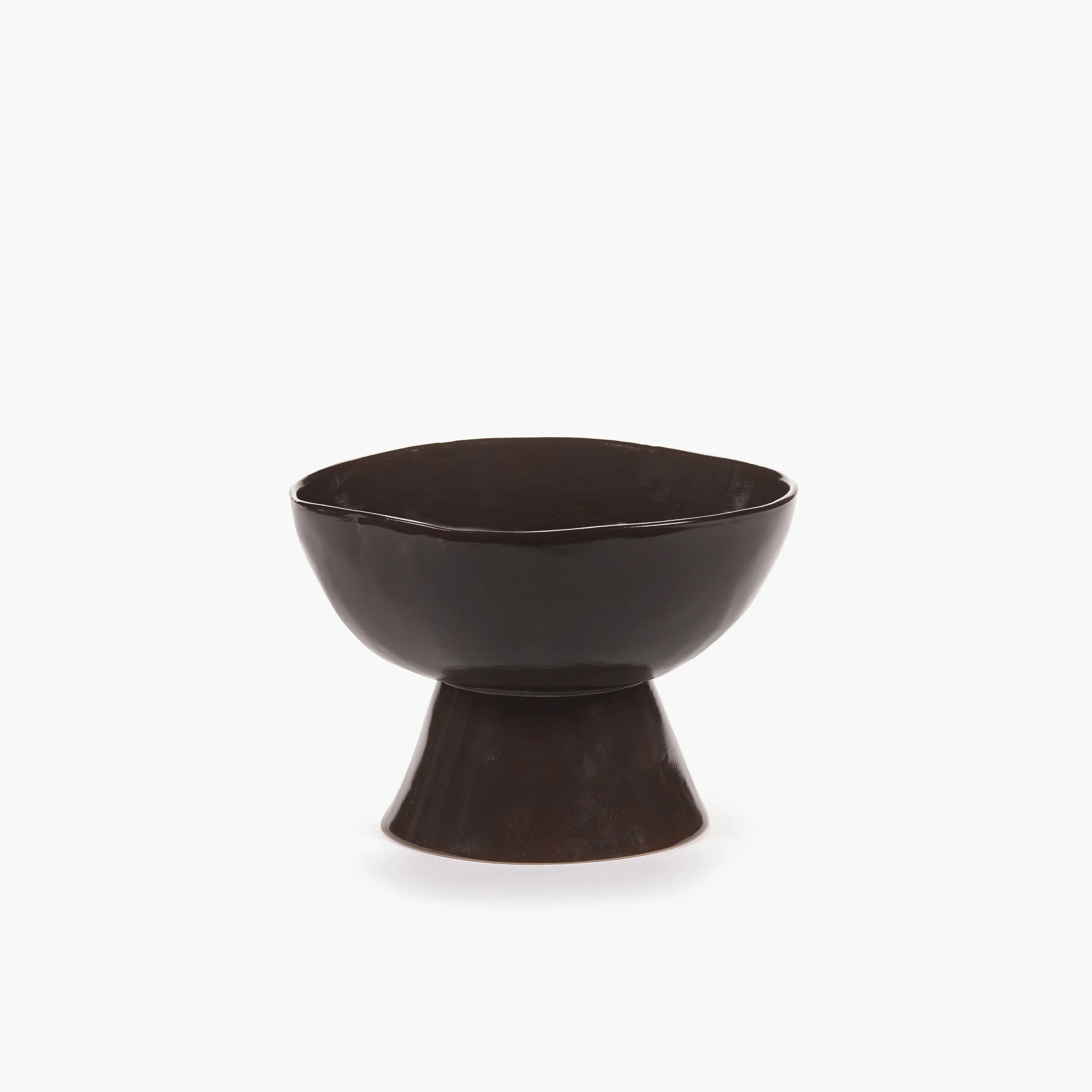 HIGH BOWL LARGE ON FOOT EBONY LA MERE