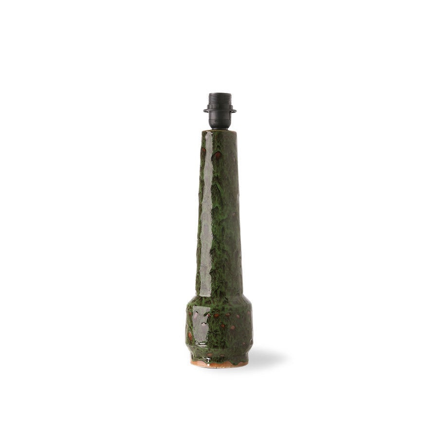 RETRO STONEWARE LAMP BASE GREEN