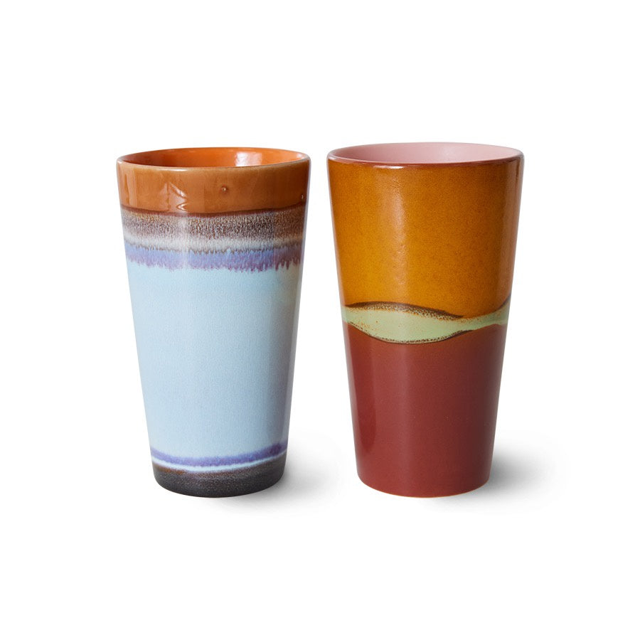 70S CERAMICS LATTE MUGS, CLASH (SET OF 2)