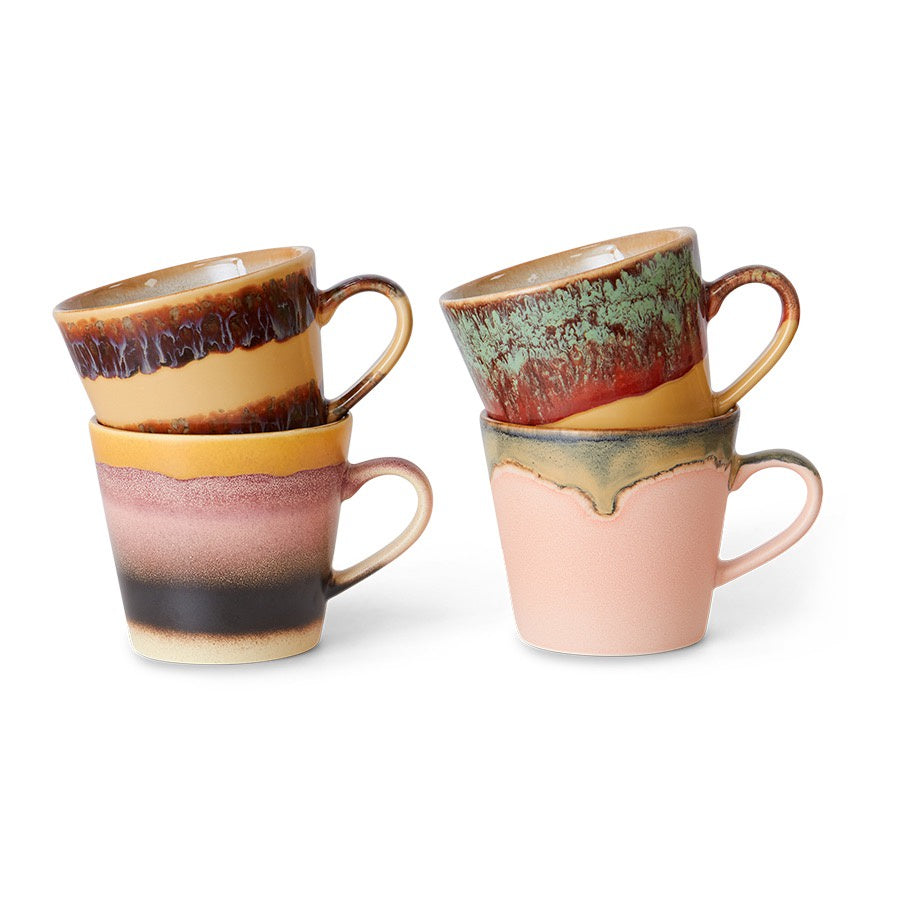 70's CERAMIC CAPPUCCINO MUGS VISTA - SET OF 4