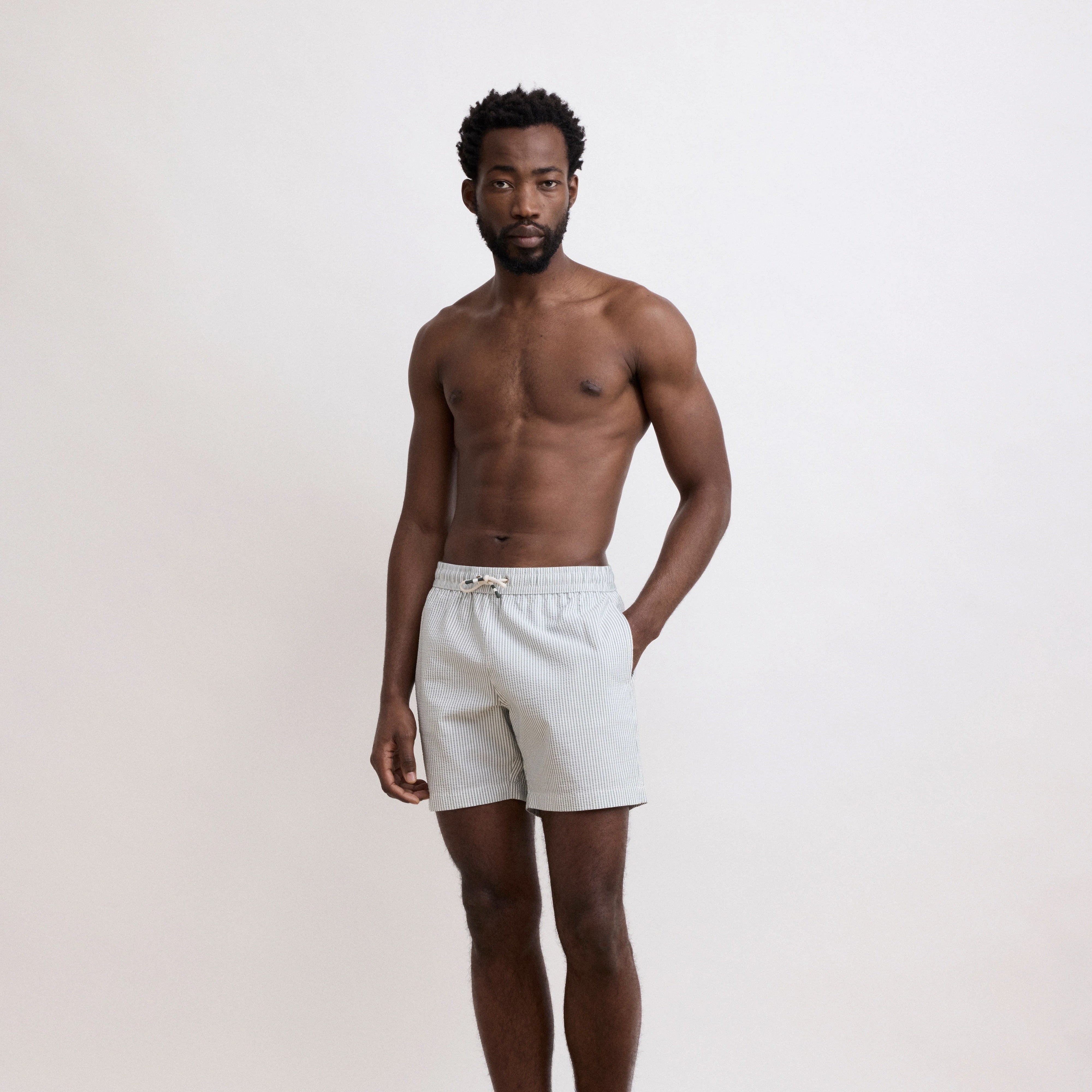 MEN SWIM TRUNKS - MILITARY GREEN