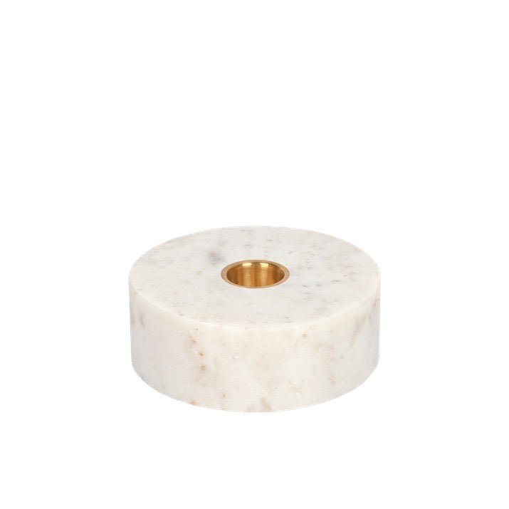 MARBLE BASE CANDLEHOLDER | WHITE