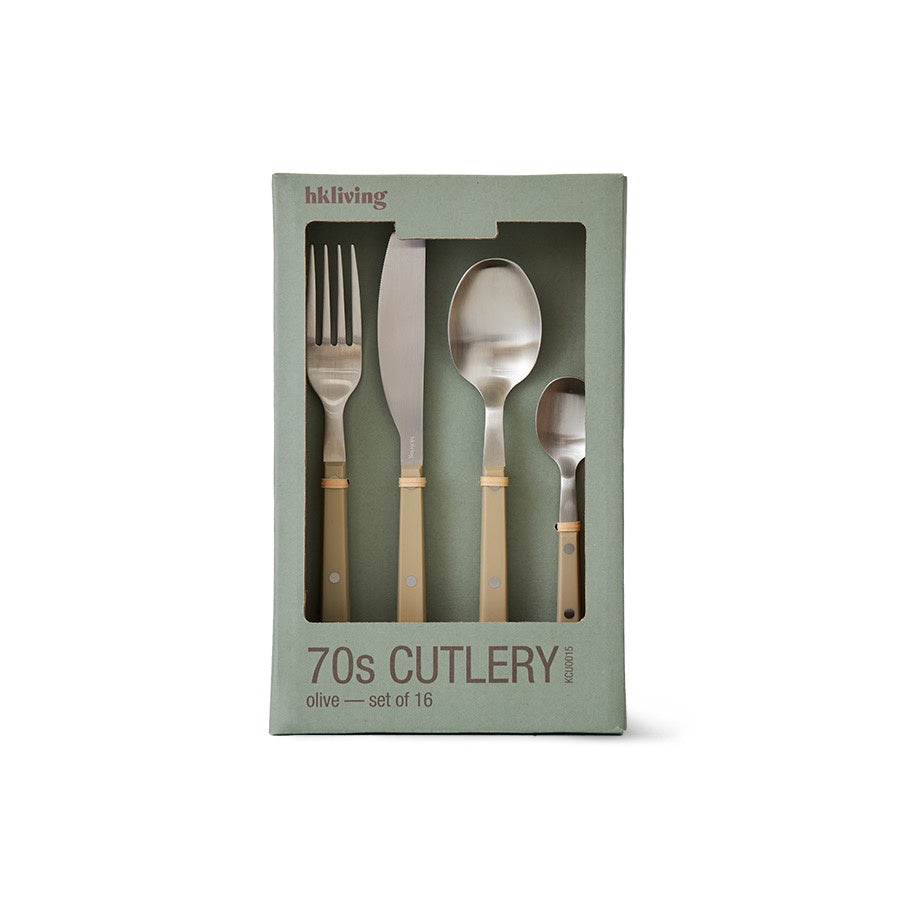 70's CUTLERY: OLIVE