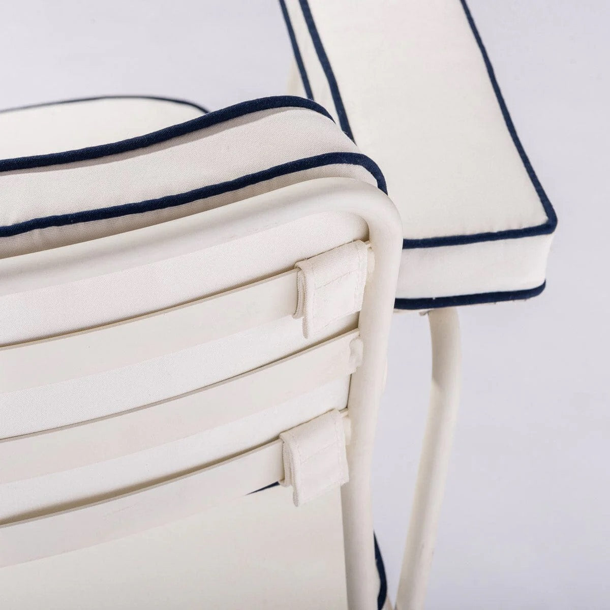 THE WATERHOUSE DINING CHAIR IN RIVIE WHITE | ANTIQUE WHITE FRAME | On Order