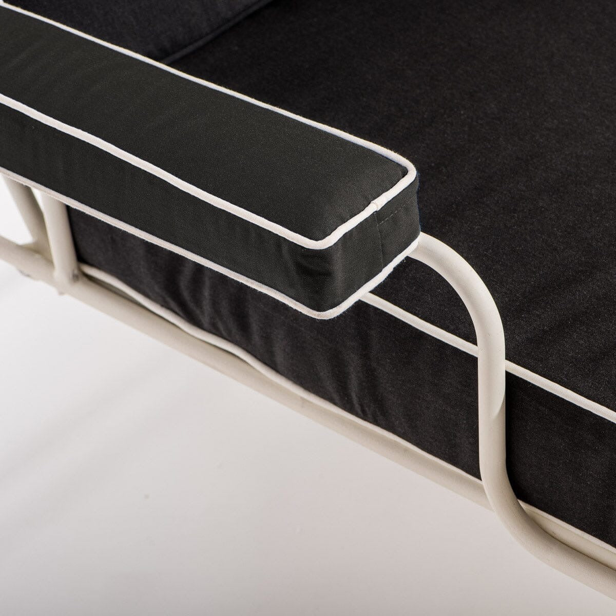 THE WATERHOUSE SUN LOUNGER IN RIVIE BLACK | ANTIQUE WHITE FRAME | On Order