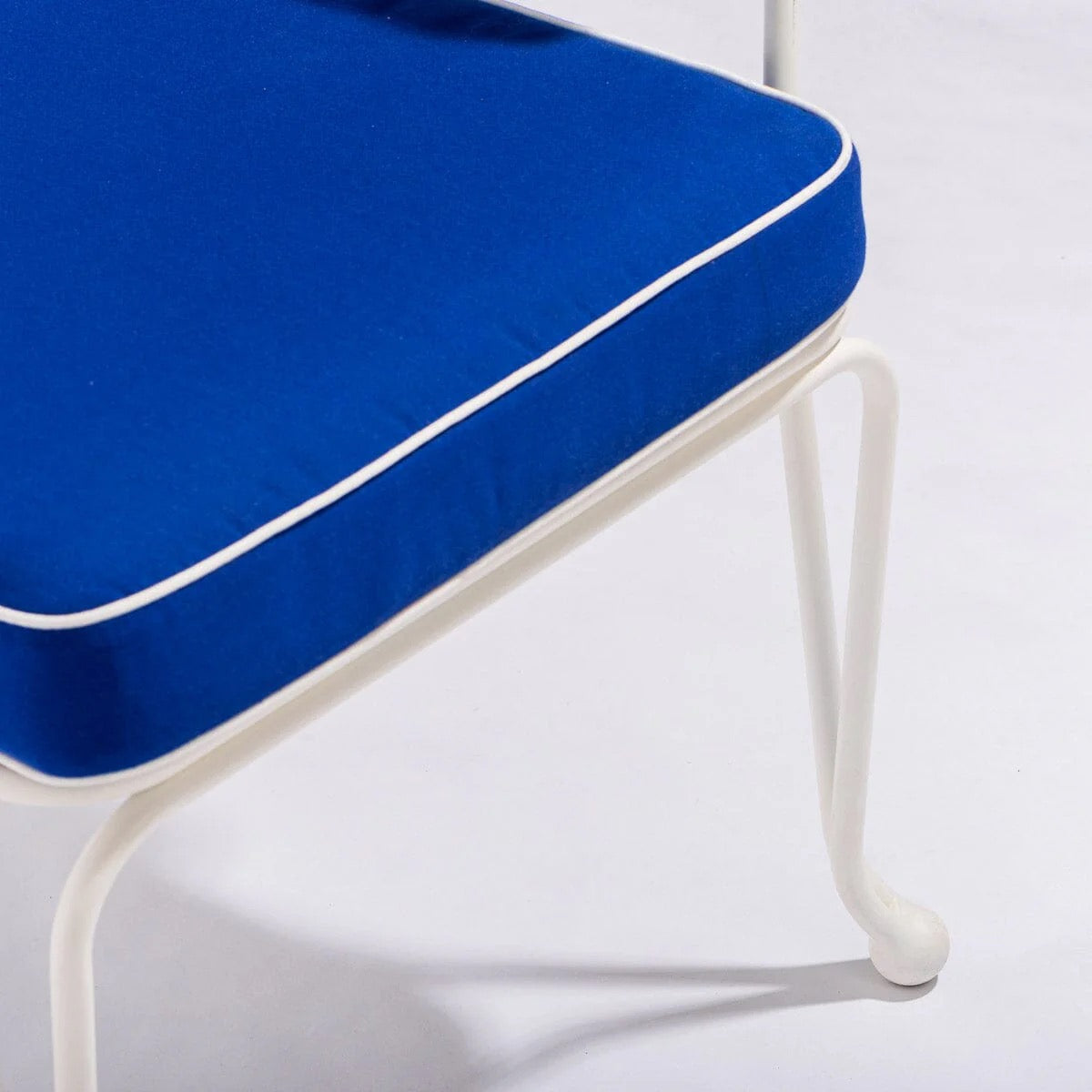 THE WATERHOUSE DINING CHAIR IN RIVIE MEDITERRANEAN BLUE | ANTIQUE WHITE FRAME | On Order