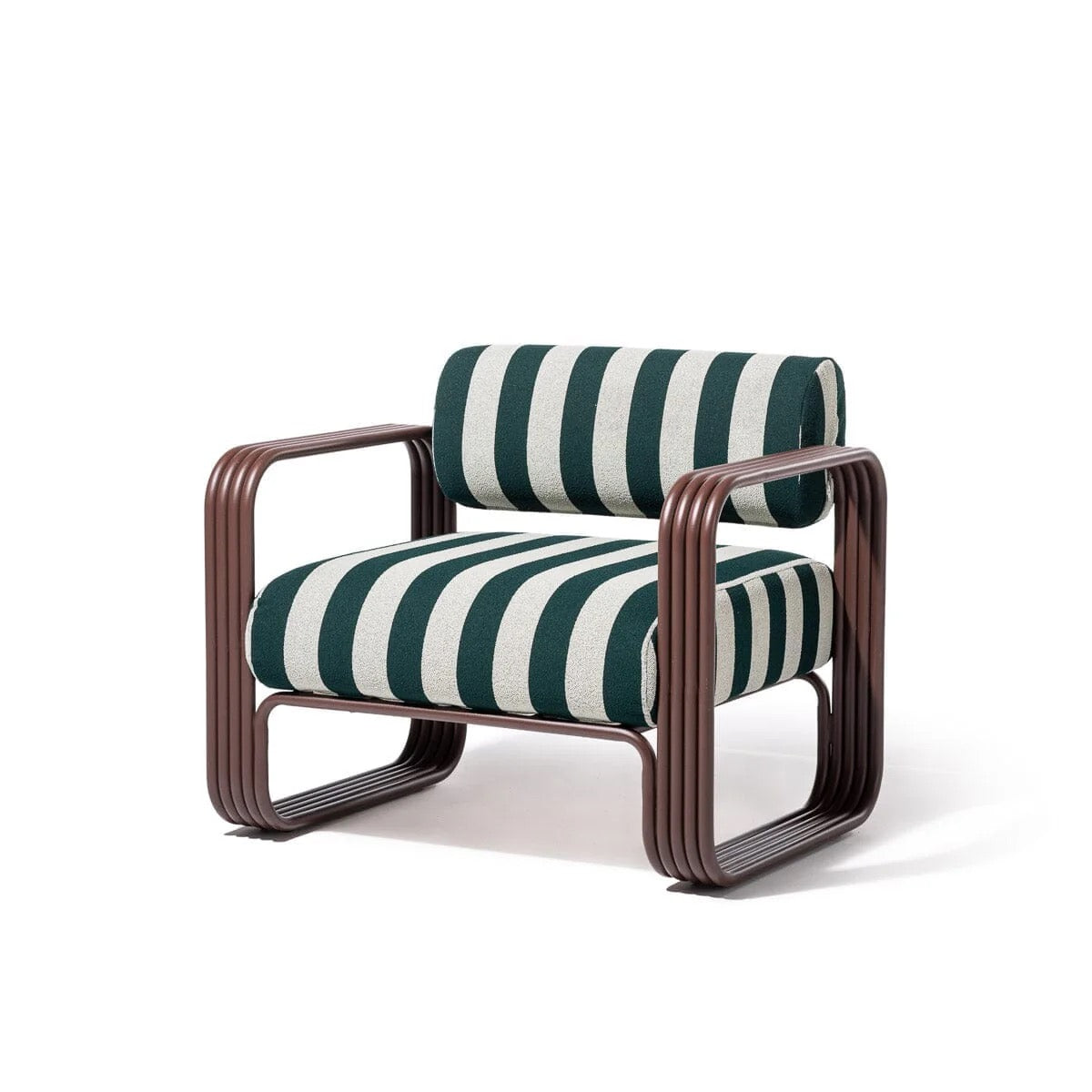 THE CONTINI ACCENT CHAIR | ANTIQUE WHITE FRAME | TERRY TERRACOTTA STRIPE | On Order