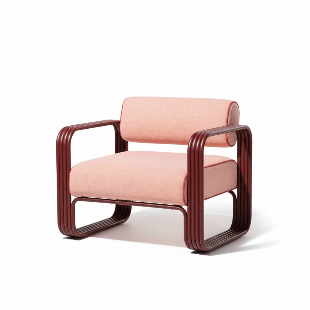 THE CONTINI ACCENT CHAIR | ANTIQUE WHITE FRAME | TERRY TERRACOTTA STRIPE | On Order