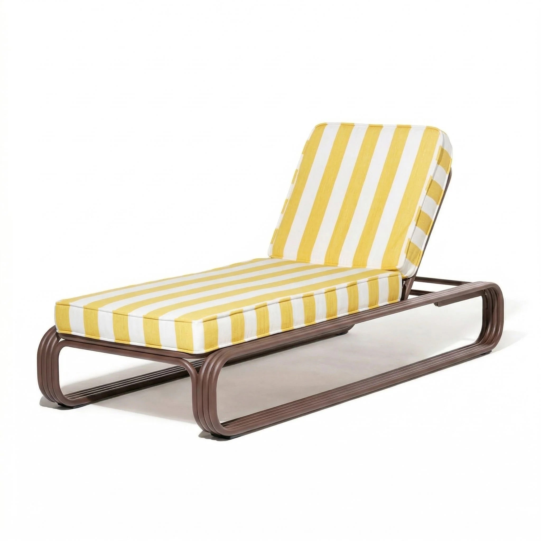 THE CONTINI SUN LOUNGER | ANTIQUE WHITE FRAME | TERRY TERRACOTTA STRIPE | On Order