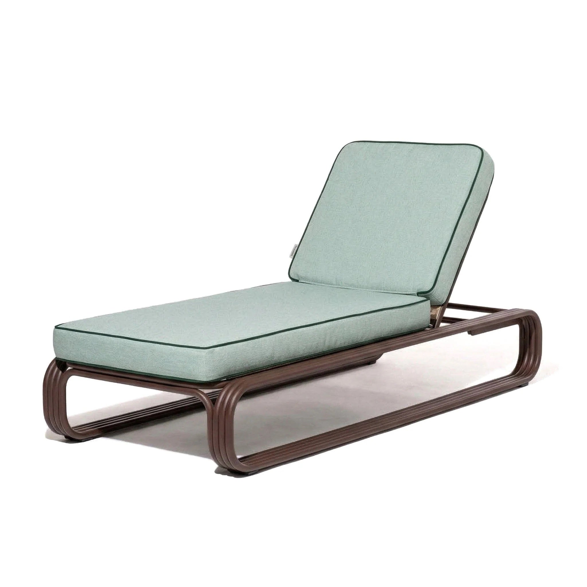 THE CONTINI SUN LOUNGER | ANTIQUE WHITE FRAME | TERRY TERRACOTTA STRIPE | On Order