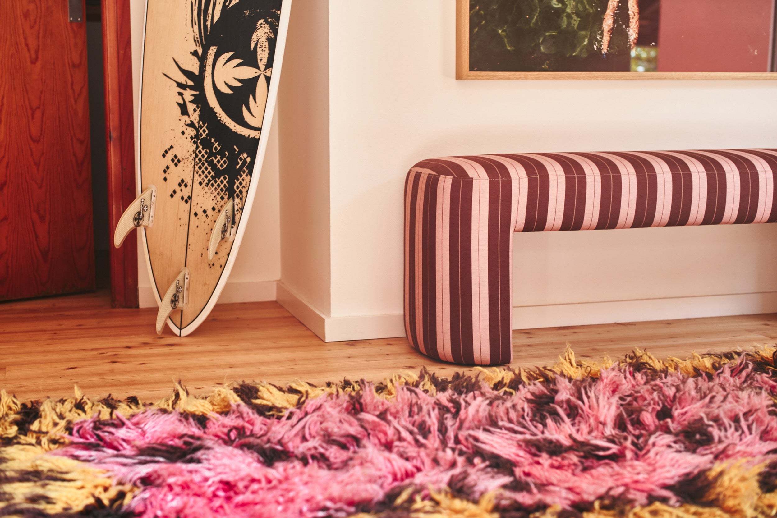 LOBBY BENCH STRIPED | On Order