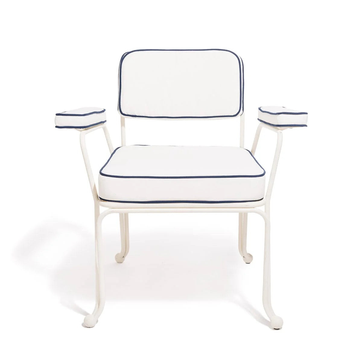 THE WATERHOUSE DINING CHAIR IN RIVIE WHITE | ANTIQUE WHITE FRAME | On Order