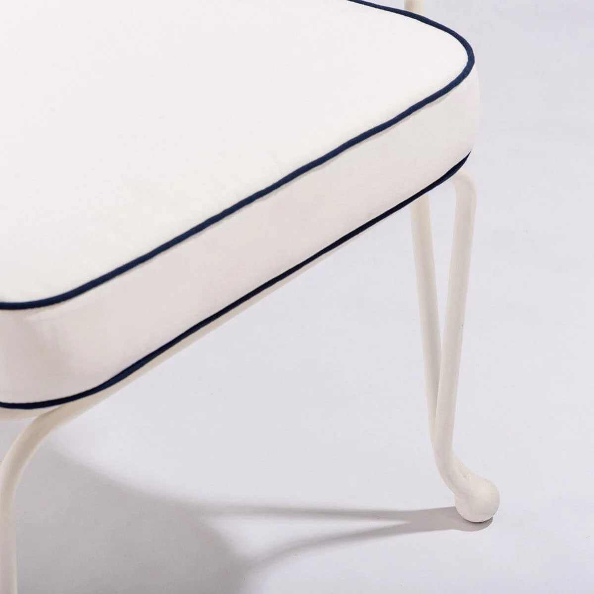 THE WATERHOUSE DINING CHAIR IN RIVIE WHITE | ANTIQUE WHITE FRAME | On Order