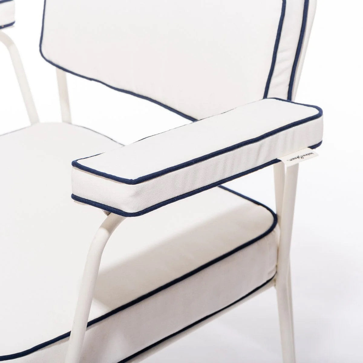 THE WATERHOUSE DINING CHAIR IN RIVIE WHITE | ANTIQUE WHITE FRAME | On Order