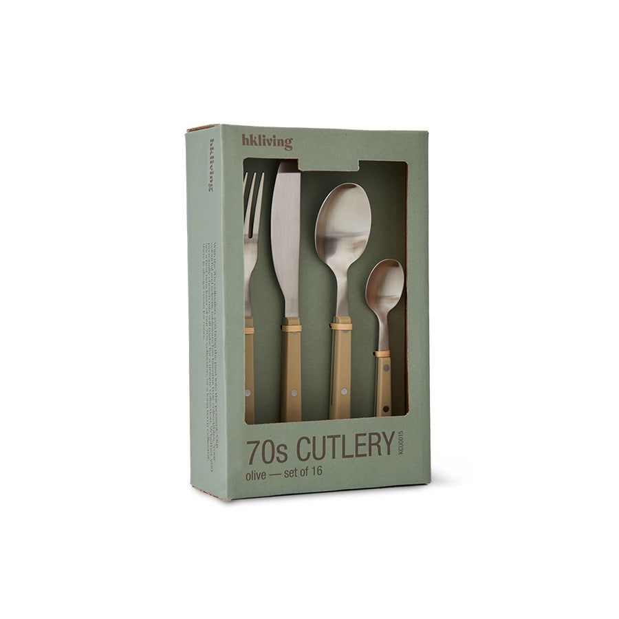 70's CUTLERY: OLIVE