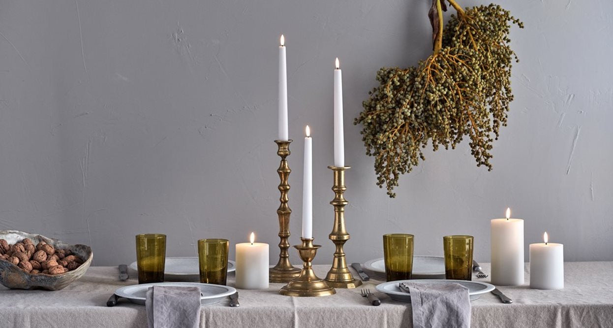 TALL LED TAPER CANDLE WHITE | 2.3 x 55 CM