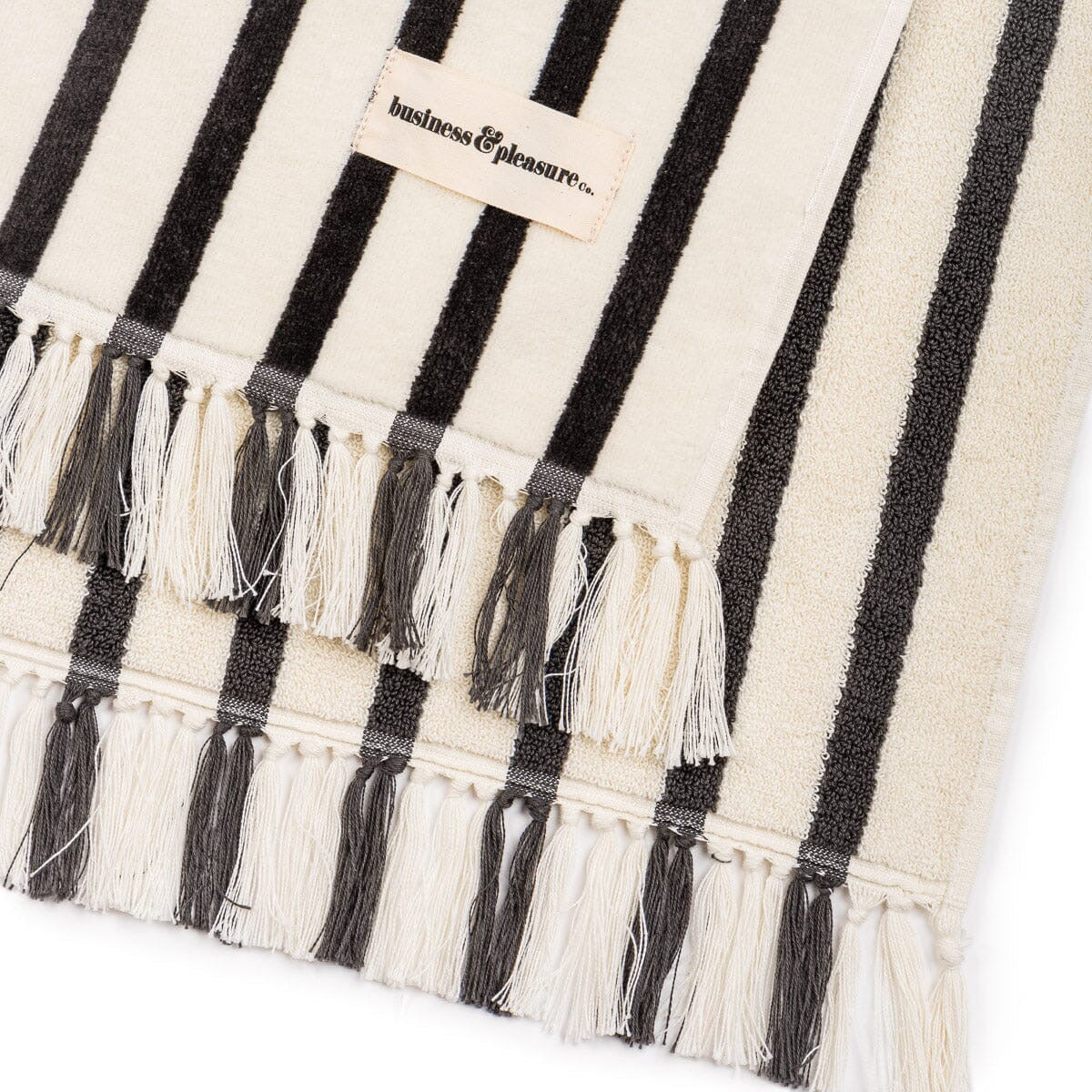 BEACH TOWEL - MONACO BLACK STRIPE