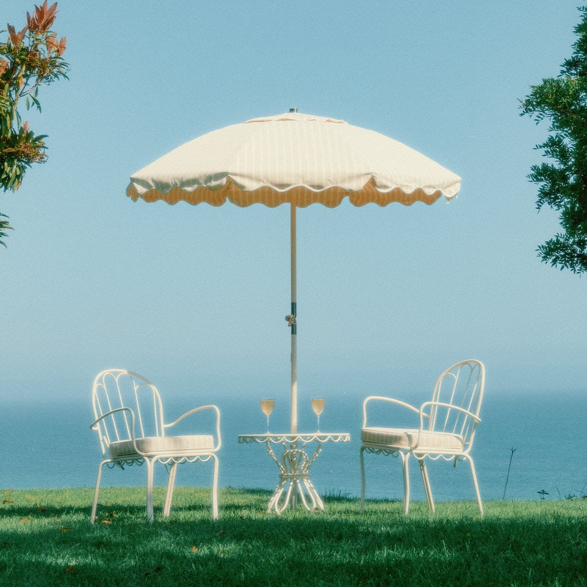 THE CLUB UMBRELLA - MONACO NATURAL STRIPE | On Order