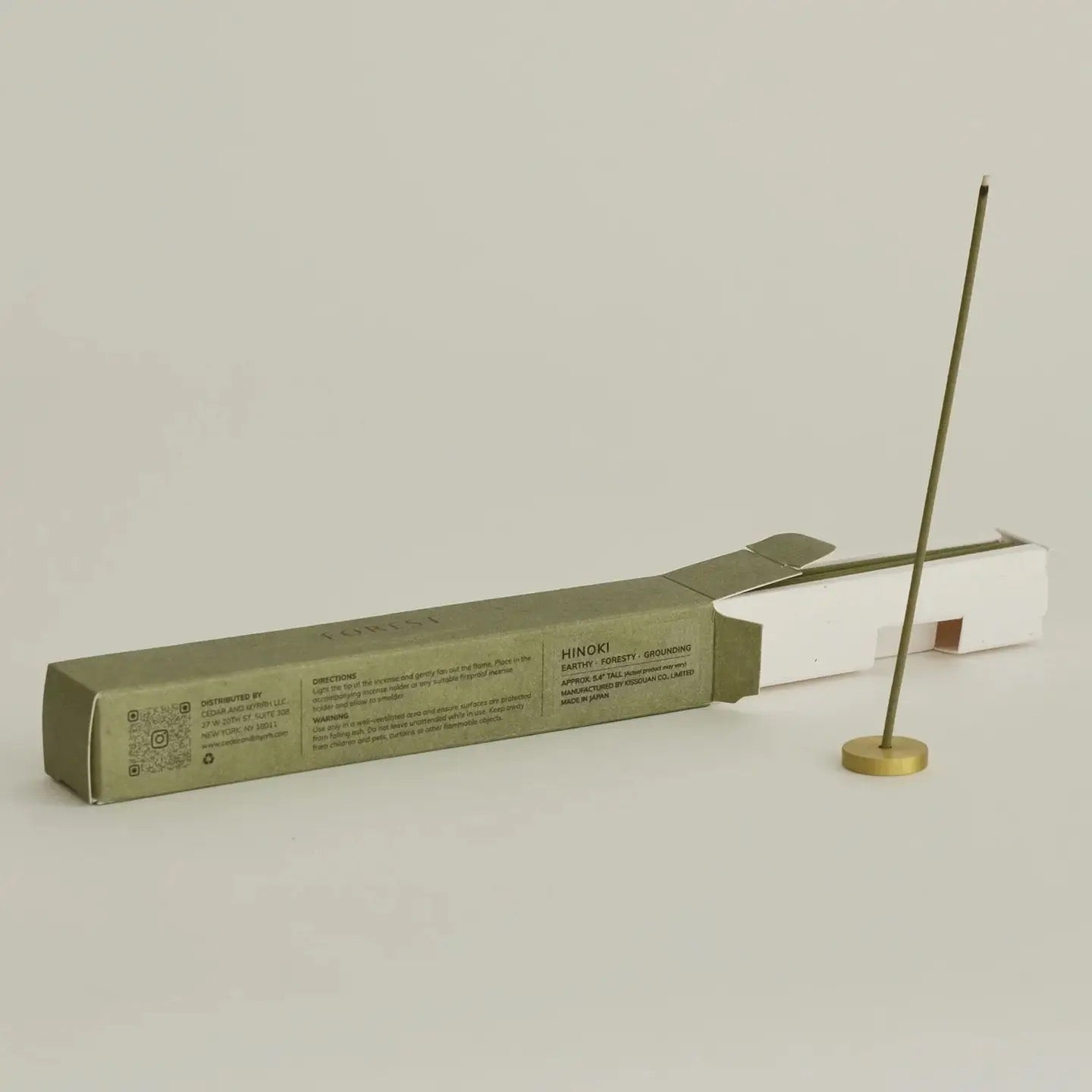 HINOKI JAPANESE INCENSE STICK SET | WITH BRASS HOLDER