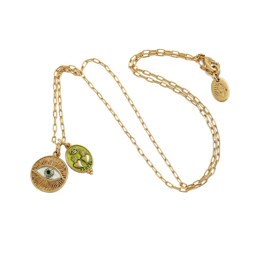 NECKLACE SACHA DOUBLE HEART - EYE