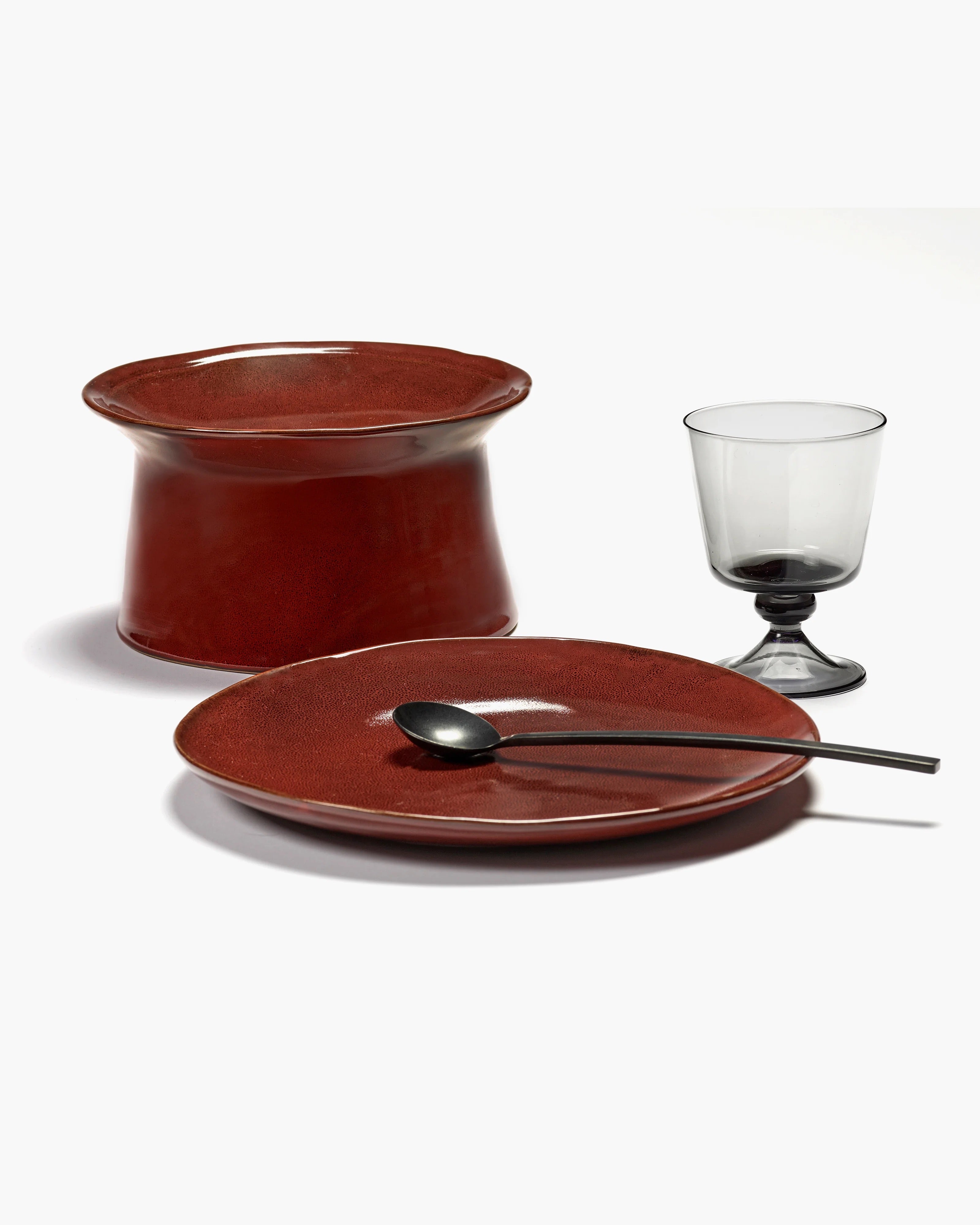 DEEP PLATE LARGE FOOT RED LA MERE