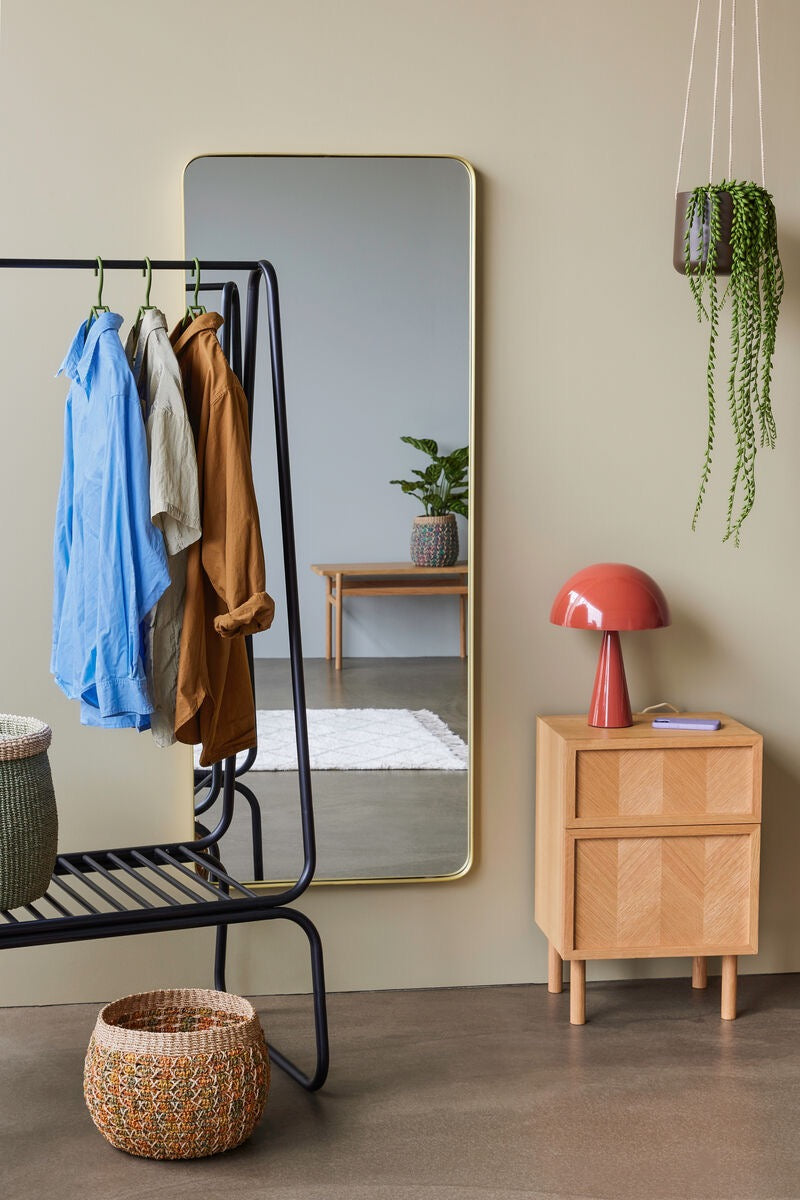 RETRO WALL MIRROR LARGE BRASS