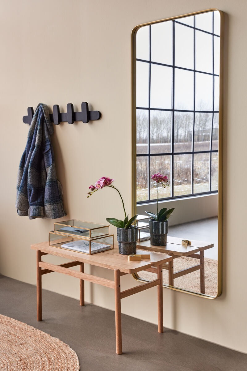 RETRO WALL MIRROR LARGE BRASS