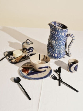 BREAKFAST PLATE ASS | 4 BEIGE BLUE SOPHIA